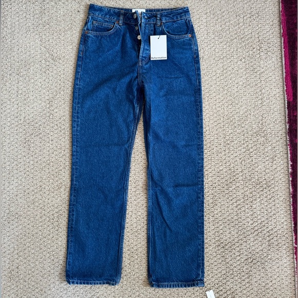 Reformation Denim - Reformation Cynthia High Rise Straight Jeans Blue - Size 27